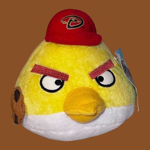 NWT Arizona Diamondbacks Yellow Angry Birds Plush with Baseball Glove - Picture 1 of 3